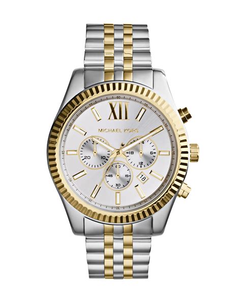 michael kors lexington check24|oversized lexington two tone watch.